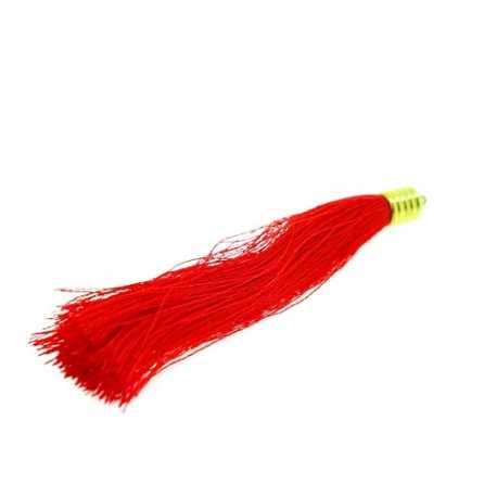 Kwastje met goudkleurig kapje, rood, 65 mm (1 st.)