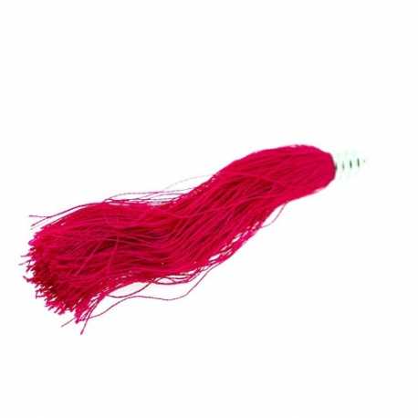 Kwastje met zilverkleurig kapje, fuchsia, 65 mm (1 st.)