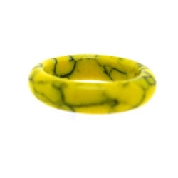 Ring, halfedelsteen, gekleurd Turquoise, geel, maat 16.5 (1 st.)