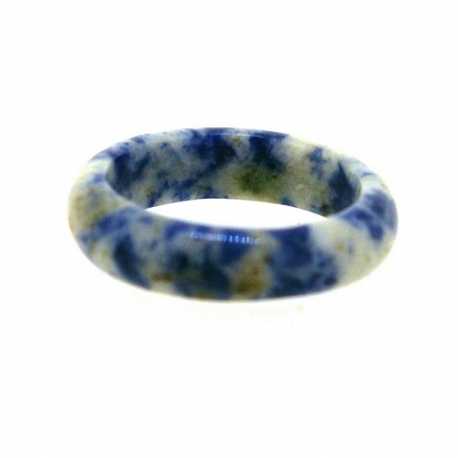 Ring, halfedelsteen, Sodaliet, maat 17.5 (1 st.)