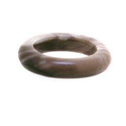 Ring, halfedelsteen, bruin gemeleerd, maat 15 (1 st.)