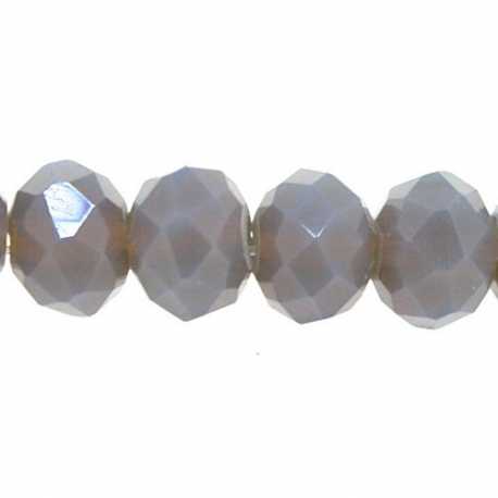 Facetkraal, donut, grijs, AB, 4 x 6 mm (streng)