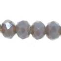 Facetkraal, donut, grijs, AB, 4 x 6 mm (streng)