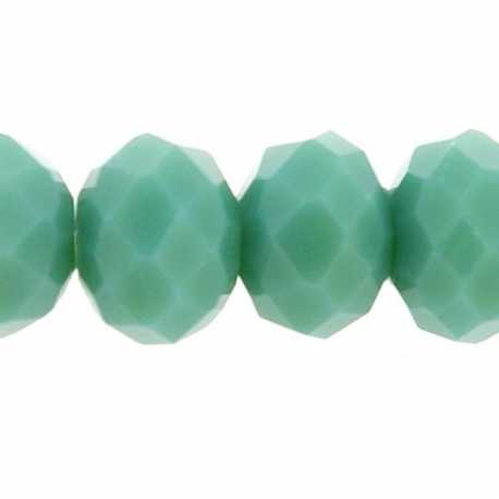 Facetkraal, donut, groen, 6 x 8 mm (streng)