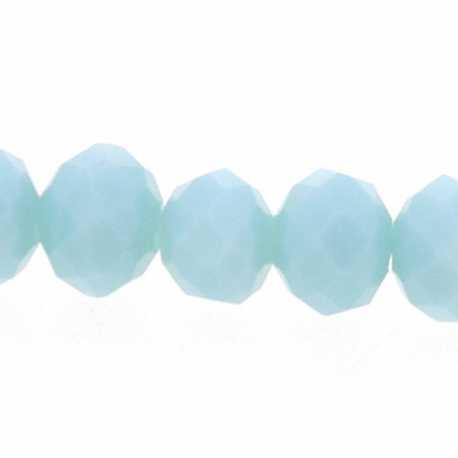 Facetkraal, donut, lichtblauw, 4 x 6 mm (streng)