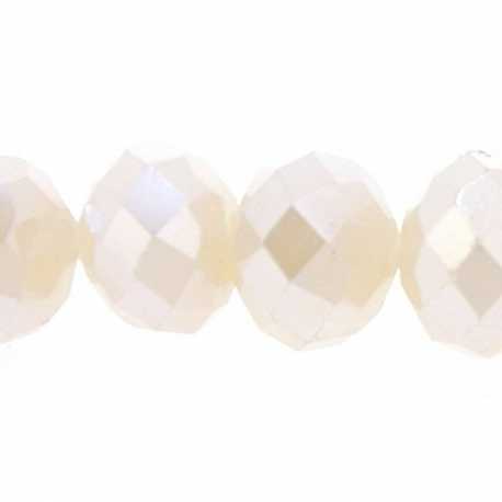 Facetkraal, donut, champagne, AB, 6 x 8 mm (streng)