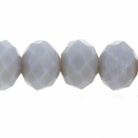 Facetkraal, donut, grijs, 6 x 8 mm (streng)