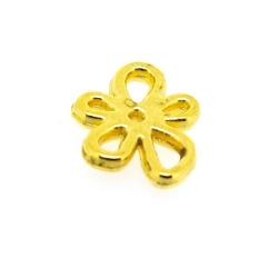 Metaal, tussenstuk, goud, bloemetje, 13 mm (5 st.)