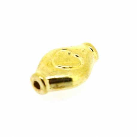 Metalen kraal, goud, ovaal, 11 x 7 mm (10 st.)