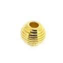 Metalen kraal, rond, goud, groot rijggat, 8 mm (10 st.)