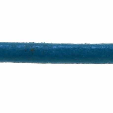 Natuurleer, rond, petrol, 3 mm (1 meter)