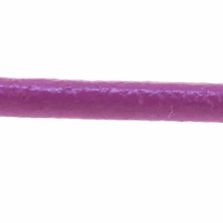 Natuurleer, rond, lila, 3 mm (1 meter)