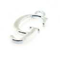 Metaal, bedel, letter G, zilver, 18 mm (1 st.)