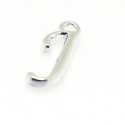 Metaal, bedel, letter J, zilver, 17 mm (1 st.)