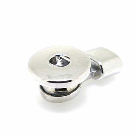 Metaal, slot tbv leer met click, zilver, 32 mm (2 st.)