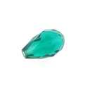 Glaskraal, druppel met facetten, emerald, AB, 16 x 10 mm (10 st.)