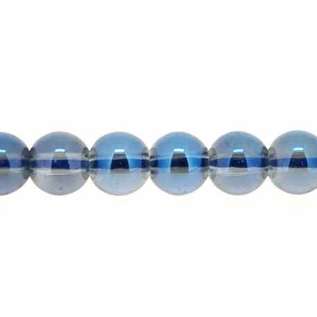 Luster kraal, rond, blauw, 8 mm (10 st.)