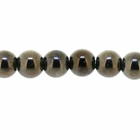 Luster kraal, rond, bruin, 4 mm (20 st.)