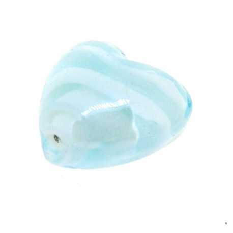 Luster kraal, hart, lichtblauw, 15 mm (5 st.)