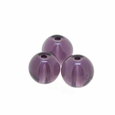 Glaskraal, rond, amethyst, 8 mm (10 st.)