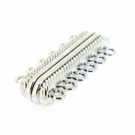 Magneetslot, zilver, 6-ogen, 33 x 14 mm (3 st.)
