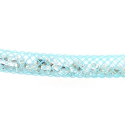 Nylon gaas buisje tbv Stardust Style Bracelet, lichtblauw, 4 mm (1 mtr.)