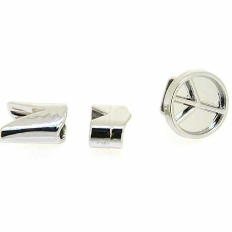 Metaal, slot, zilver, Peace, binnenmaat 7.8 mm (3 st.)