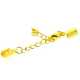 Veterklem met verlengketting en slotje, goud, 12 x 5 mm (3 st.)