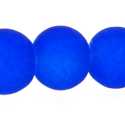 Glas, kraal, rond, blauw, mat, 6 mm (1 streng)