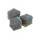 Glas, kraal, blok, grijs, 6 x 6 mm (20 st.)