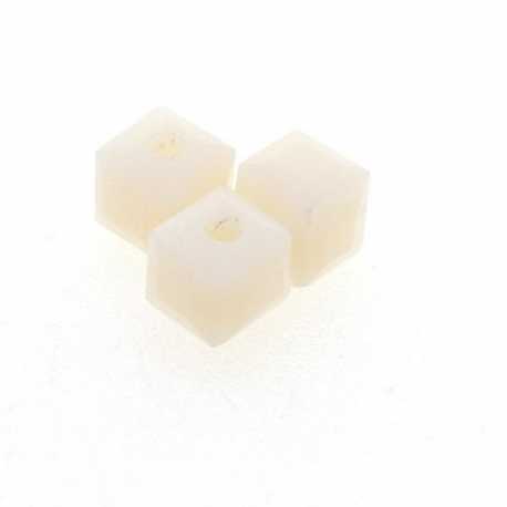 Glas, kraal, blok, naturel, 4 x 4 mm (streng)