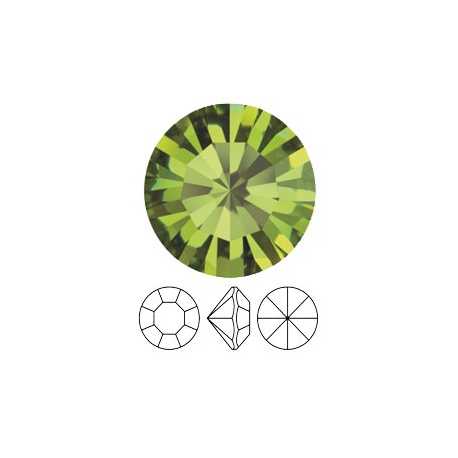 Preciosa, puntplaksteen, Mc Chaton Optima, SS39, Olivine, Gold Foiled, 8 mm rond (1 st.)