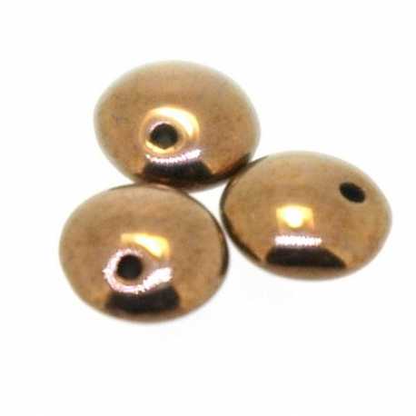 Tsjechisch glas, kraal, lentil, Jet Bronze Nut, 6 mm (78 st.)