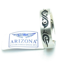 Ring, zilver met zwarte tribal, maat 18 (1 st.)