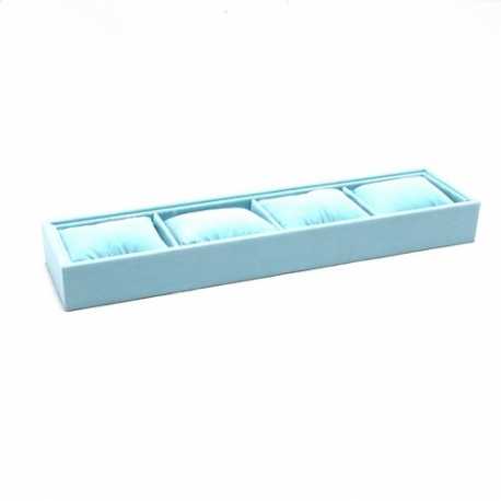 Displaydoos voor armbanden/horloges, velours, lichtblauw, 4 kussentjes (1 st.)