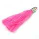 Kwastje met kapje, roze, zilver, 40 mm (3 st.)