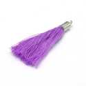 Kwastje met kapje, paars, zilver, 40 mm (3 st.)