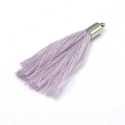 Kwastje met kapje, lavendel, zilver, 40 mm (3 st.)
