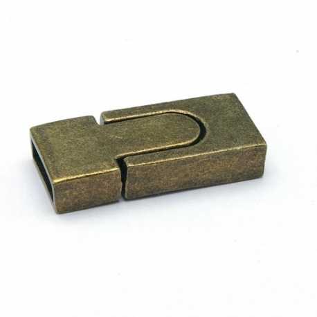 Magneetslot, DQ, antiquegoud, 28 x 12 mm, binnenmaat 10 x 3 mm (2 st.)