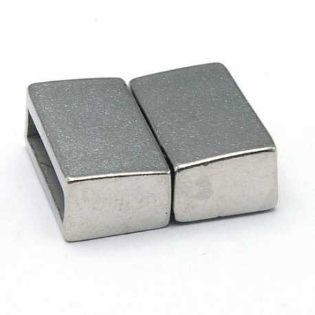 Magneetslot, DQ, antique zilver,  18 x 16 mm, binnenmaat 13 x 3 mm (2 st.)