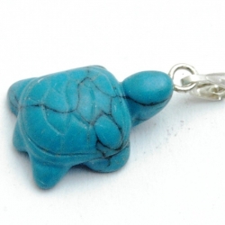 Halfedelsteen hanger Turquoise schildpad (1 st.)