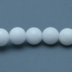 Gekleurd steen kraal, rond, wit, 6 mm (streng)