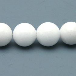 Gekleurd steen kraal, rond, wit, 8 mm (streng)