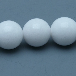 Gekleurd steen kraal, rond, wit, 10 mm (streng)