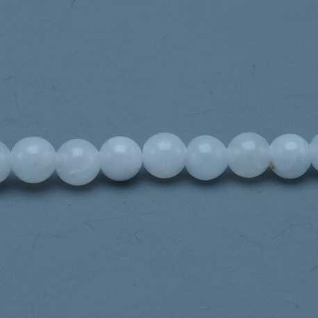 Gekleurd steen kraal, rond, ijsblauw, 4 mm (streng)