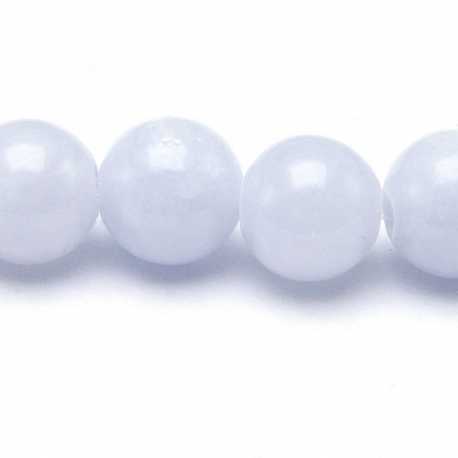 Gekleurd steen kraal, rond, ijsblauw, 8 mm (streng)