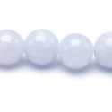 Gekleurd steen kraal, rond, ijsblauw, 8 mm (streng)