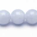 Gekleurd steen kraal, rond, ijsblauw, 10 mm (streng)