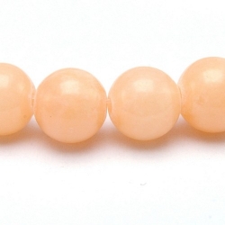 Gekleurd steen kraal, rond, peach, 8 mm (streng)