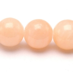 Gekleurd steen kraal, rond, peach, 10 mm (streng)
